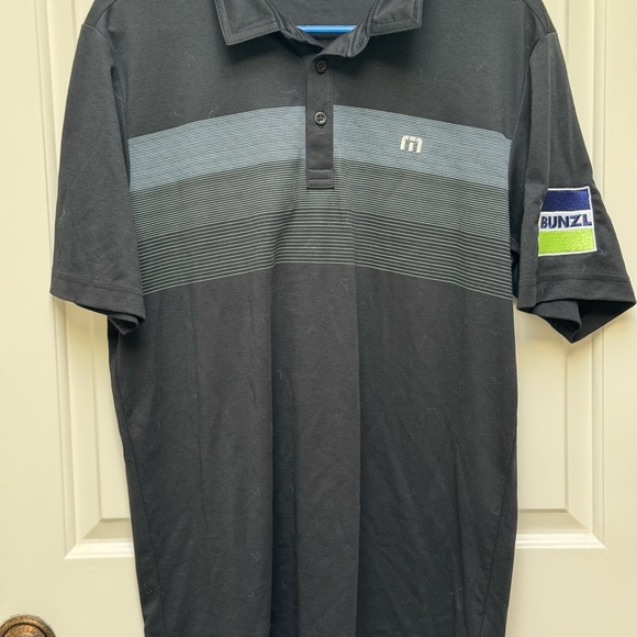 Travis Mathew Black and Gray Polo Shirt for Men - Picture 9 of 9